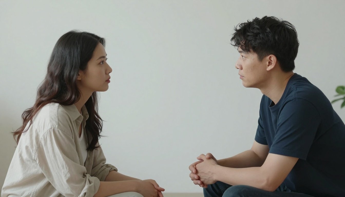 Μια ήρεμη συζήτηση μεταξύ δύο ατόμων σε ένα ήρεμο περιβάλλον.