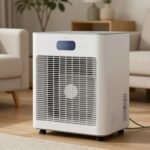 Αφυγραντήρας σε ζεστό καθιστικό κατά την διάρκεια του χειμώνα