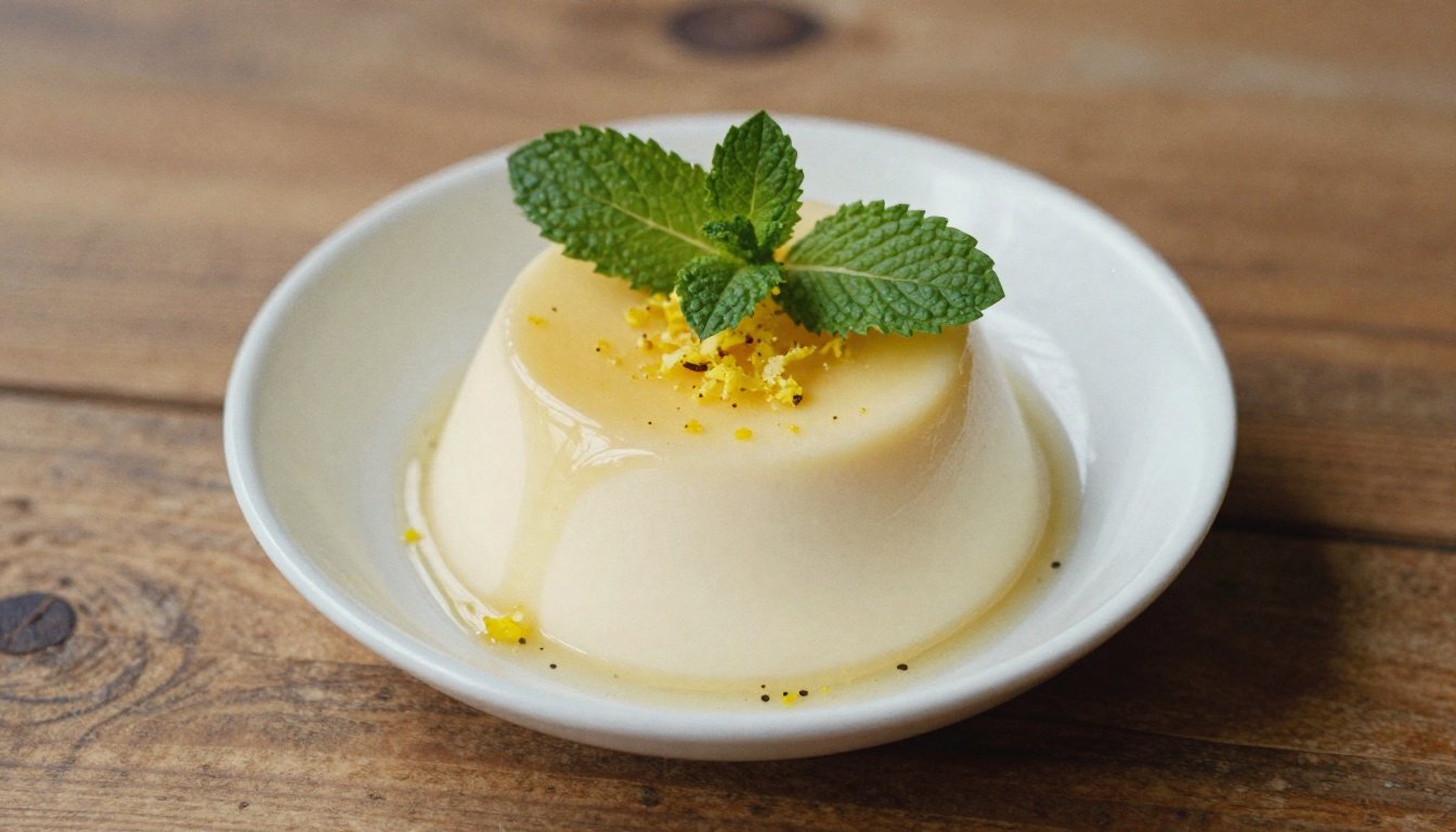 Η πιο απλή πανακότα που δοκιμάσαμε ποτέ 2 Panna cotta garnished with mint and lemon zest