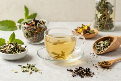 Ποικιλία βοτάνων για τσάι σε ήρεμο περιβάλλον