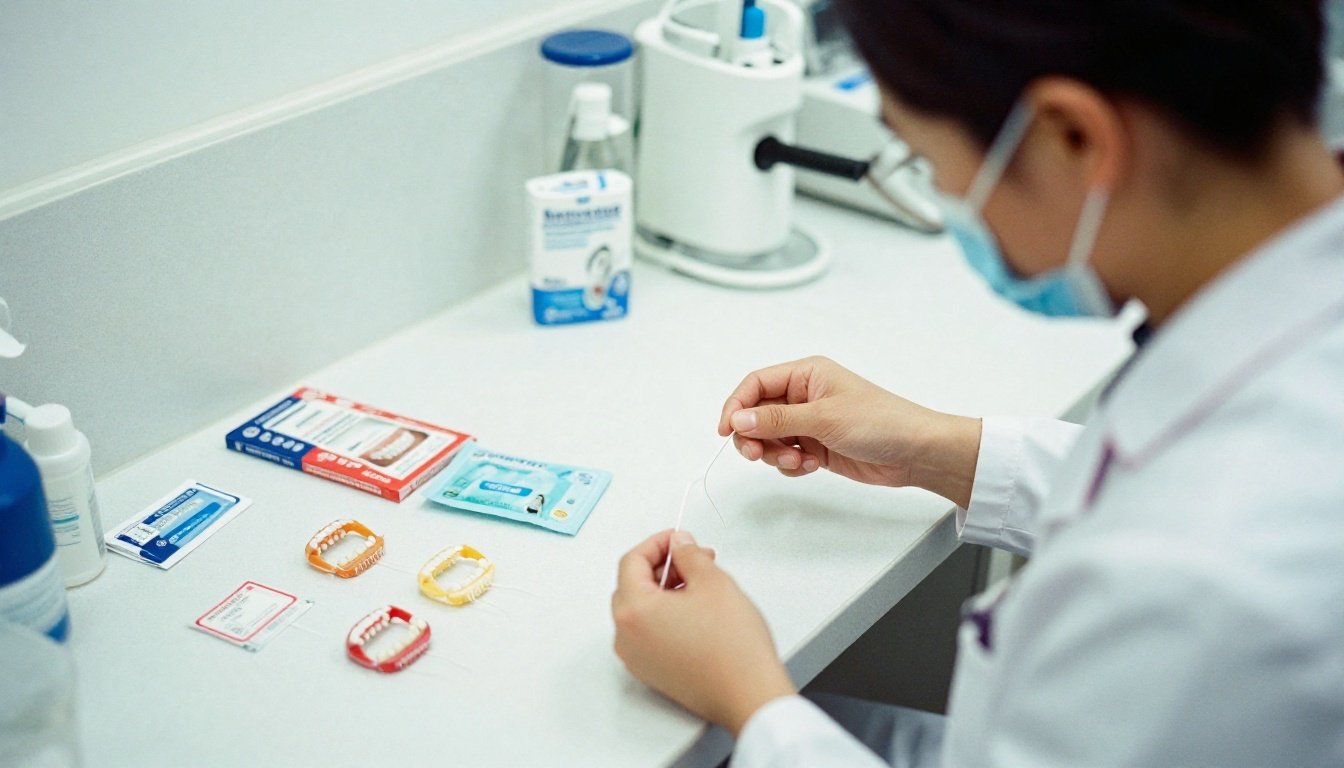 Η αλήθεια για τις χημικές ουσίες στα οδοντικά νήματα 2 Νήματα οδοντικής φροντίδας σε ιατρικό περιβάλλον