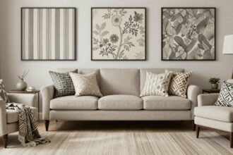 Μια κομψή διακόσμηση σπιτιού με διαφορετικά μοτίβα που συνδυάζονται αρμονικά.