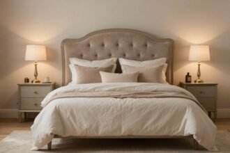 Μια υπέροχα διακοσμημένη κρεβατοκάμαρα που προάγει την ερωτική διάθεση.