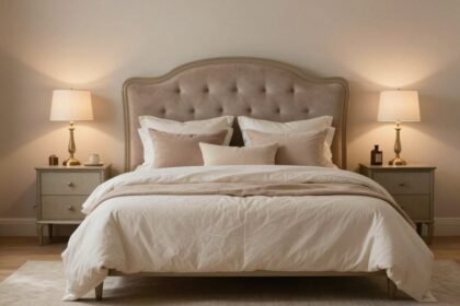 Μια υπέροχα διακοσμημένη κρεβατοκάμαρα που προάγει την ερωτική διάθεση.