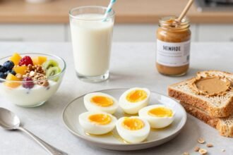 Γρήγορες και υγιεινές επιλογές πρωινού σε μια φωτεινή κουζίνα