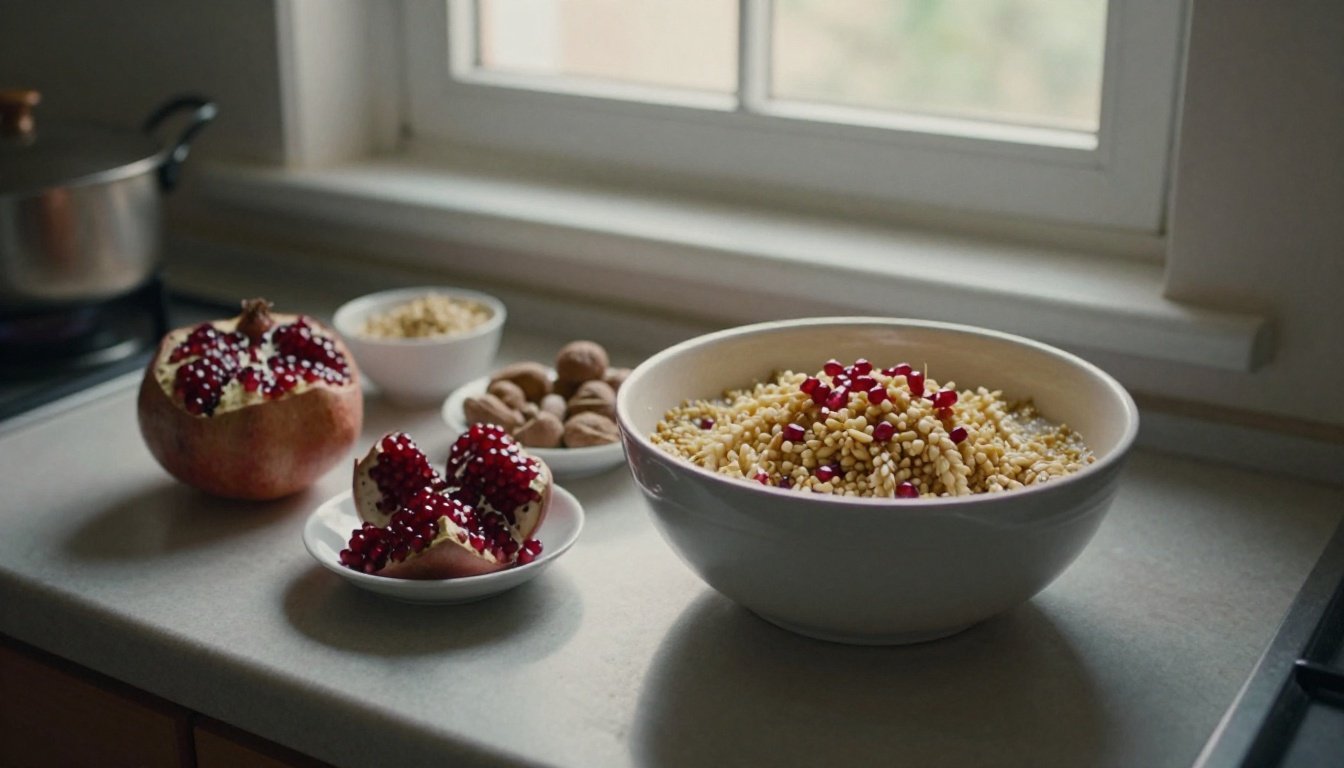 Τι είναι το Ψυχοσάββατο και γιατί η Εκκλησία το έχει ξεχωρίσει 3 Στον πάγκο της κουζίνας, κόλλυβα ετοιμάζονται με αμύγδαλα και ρόδι.