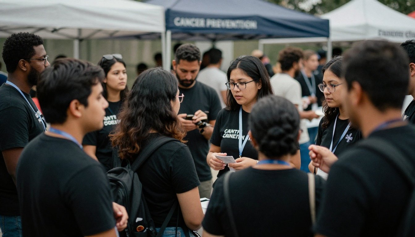 Η αλήθεια πίσω από 11 γνωστούς μύθους για τον καρκίνο 2 Μια φωτογραφία από ανθρώπους που συμμετέχουν σε υγειονομική έκθεση