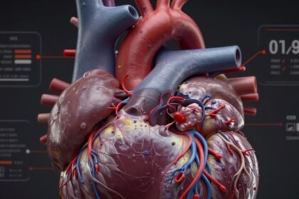Η καρδιά με απεικόνιση υψηλής αρτηριακής πίεσης και αρτηριών.