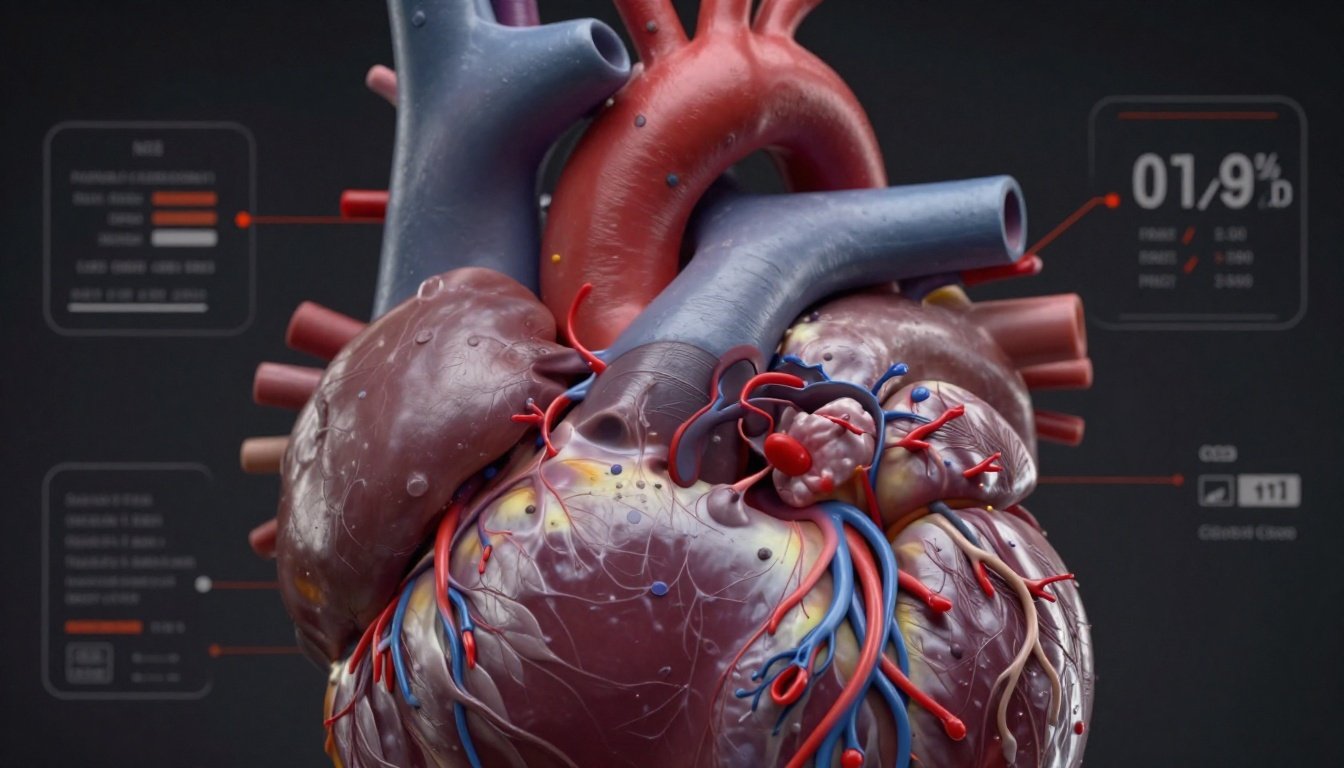 Η καρδιά με απεικόνιση υψηλής αρτηριακής πίεσης και αρτηριών.