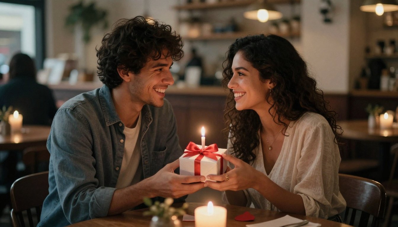 Τα δώρα που κάνουν τους ερωτευμένους να χαμογελούν – ή να αναρωτιούνται 2 Ζευγάρι που αντάλλασσε δώρα σε καφετέρια