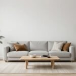 Σκανδιναβική διακόσμηση με λευκά και γκρίζα χρώματα και φυσικά στοιχεία.