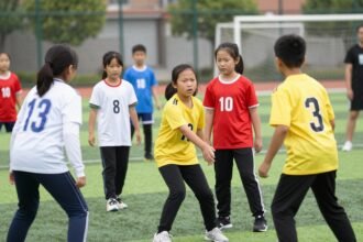 Παιδιά που παίζουν ομαδικά αθλήματα, προσφέροντας συνεργασία και κοινωνικές δεξιότητες.