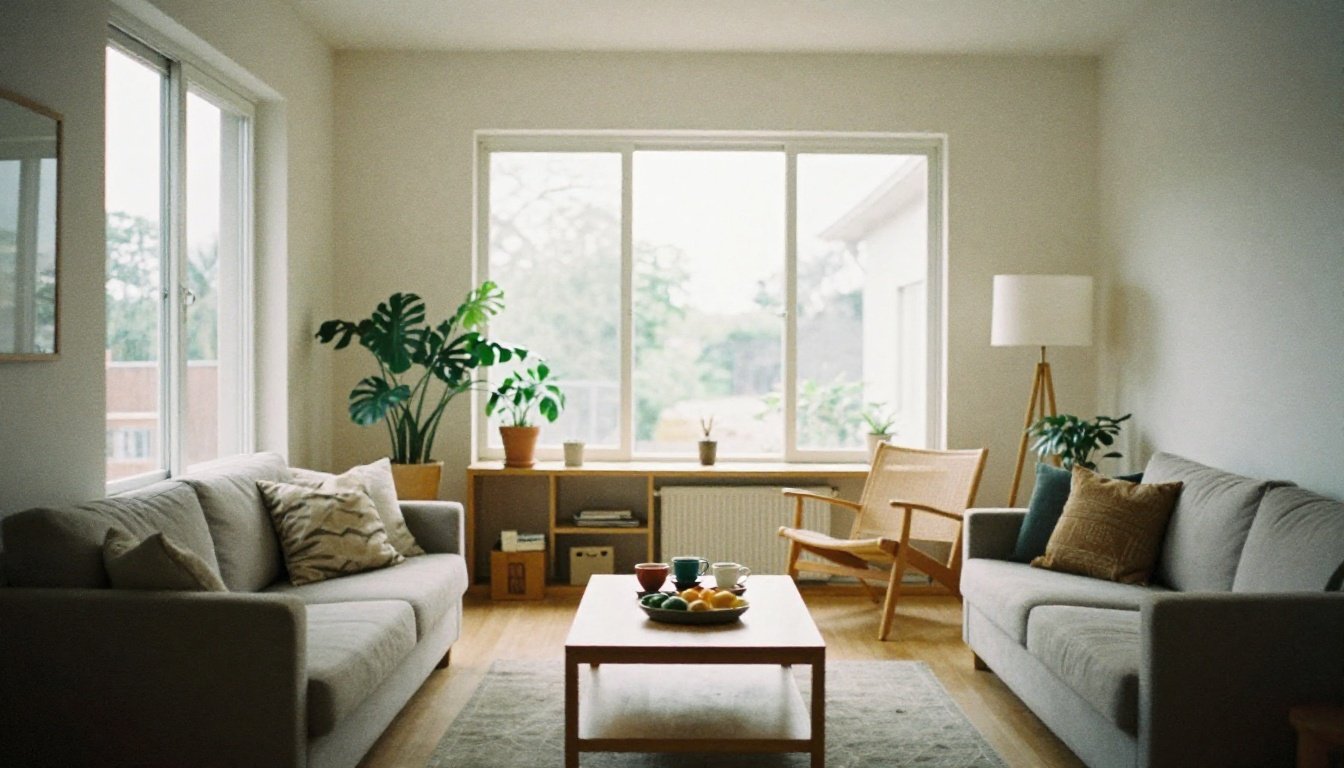 Η Επαναστατική Τεχνική που Κάνει τον Χώρο σας να Φαίνεται Διπλάσιος 2 Σκηνή καθιστικού με μίνιμαλ διακόσμηση