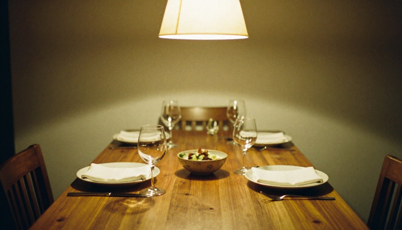 Ο φωτισμός που μεταμορφώνει το σπίτι σας — Πώς το σωστό ύψος κάνει τη διαφορά 2 Εικόνα μιας τραπεζαρίας με κρεμαστό φωτιστικό