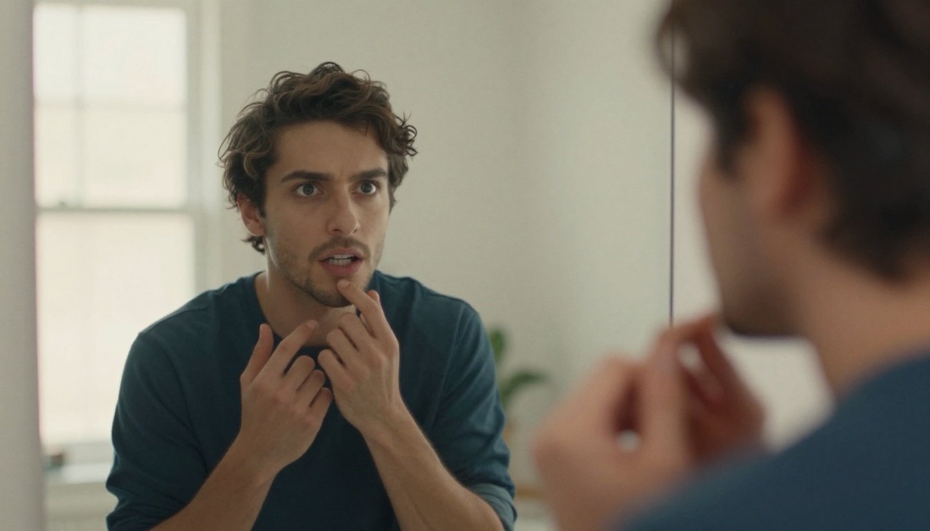 Άτομο που μιλάει στον εαυτό του μπροστά σε καθρέφτη