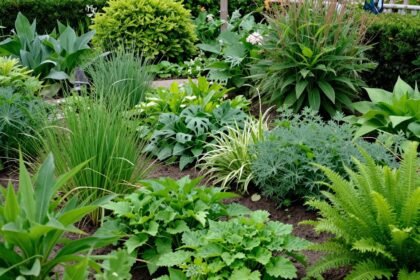 Τοπίο κήπου με αποτελεσματικές μεθόδους για την καταπολέμηση των αγριόχορτων.