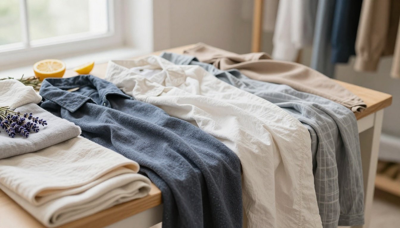 Φρέσκα ρούχα χωρίς μυρωδιά ναφθαλίνης σε ένα όμορφο και φυσικό περιβάλλον.