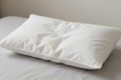 Σημάδια φθοράς σε ένα μαξιλάρι, δίπλα σε ένα καινούριο.