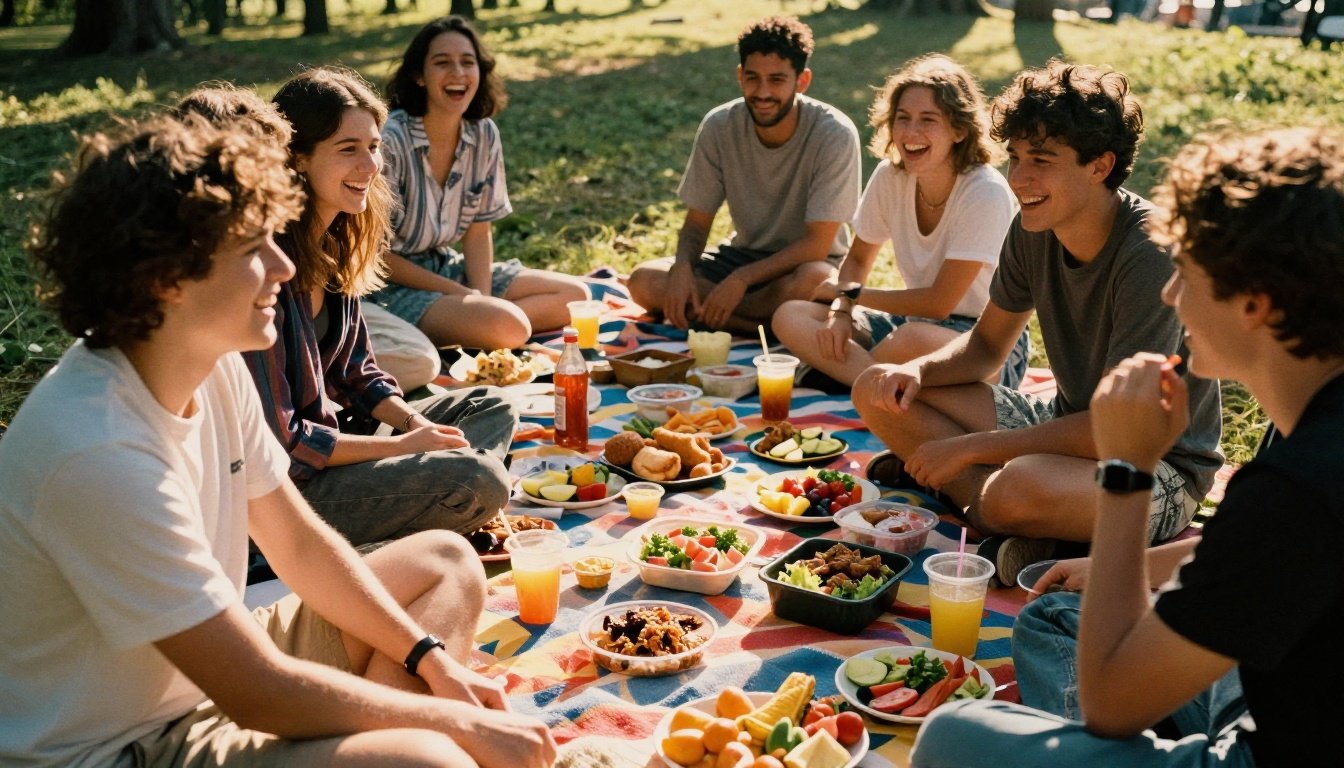 Στενοί ώμοι — 4 τρόποι για να μεταμορφώσετε την εικόνα σας και να κρύψετε το γενετικό σας μειονέκτημα για πάντα 3 Φίλοι απολαμβάνουν πικνίκ σε εξωτερικό χώρο