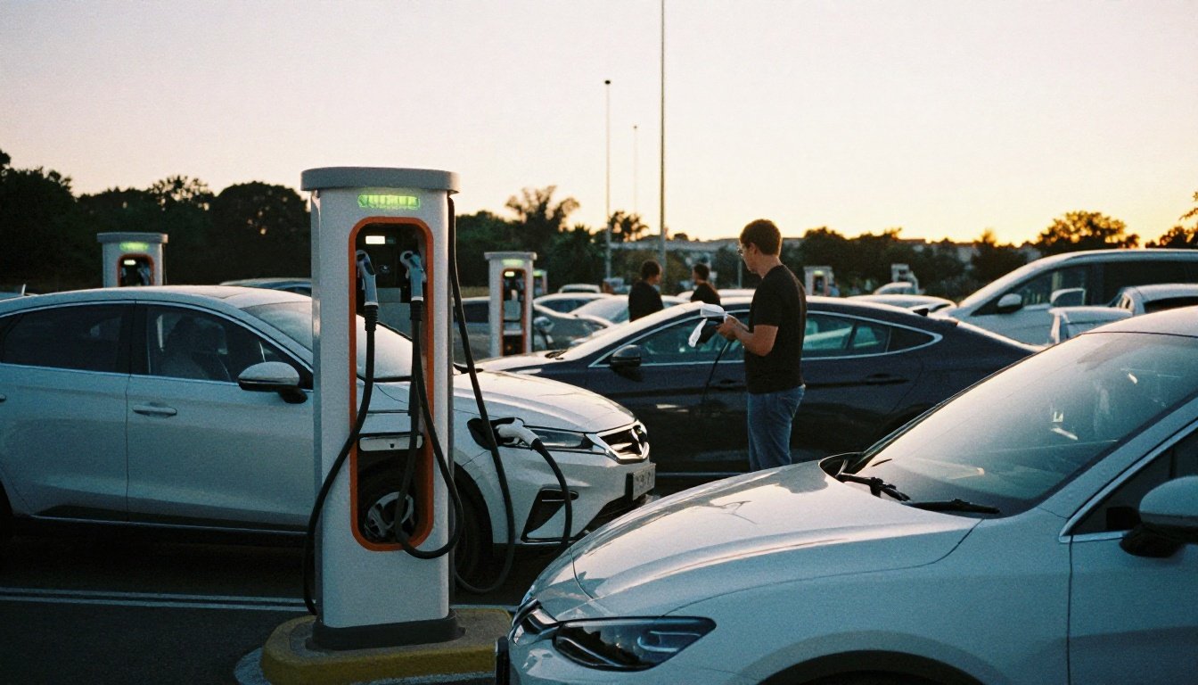 Ηλεκτρικά αυτοκίνητα σε σταθμό φόρτισης