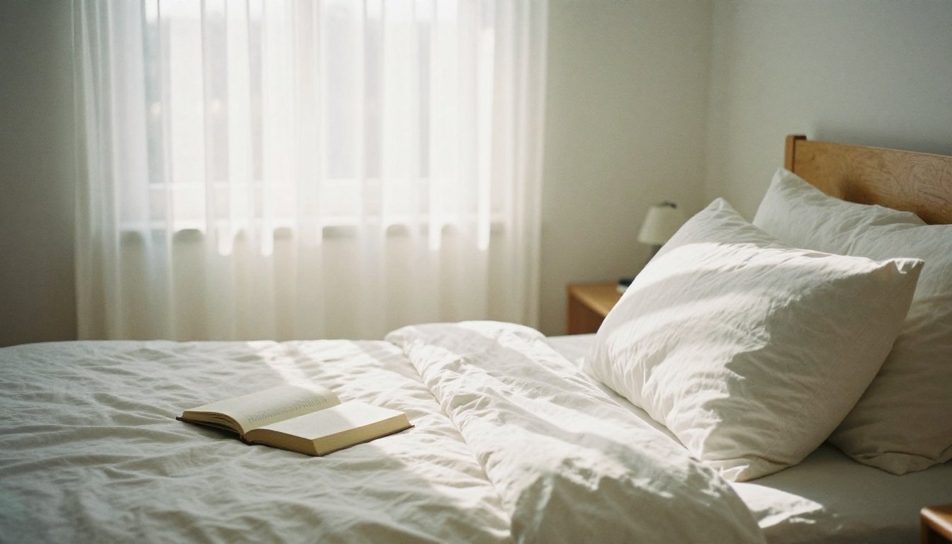 Ένα όμορφο υπνοδωμάτιο με φυσικό φωτισμό