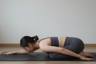 Γυναίκα που ασκείται σε ήρεμο περιβάλλον, εστιάζοντας στην ευεξία