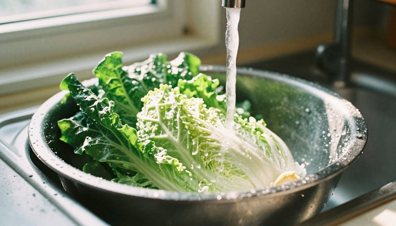 Φρέσκο λάχανο σε πλύσιμο