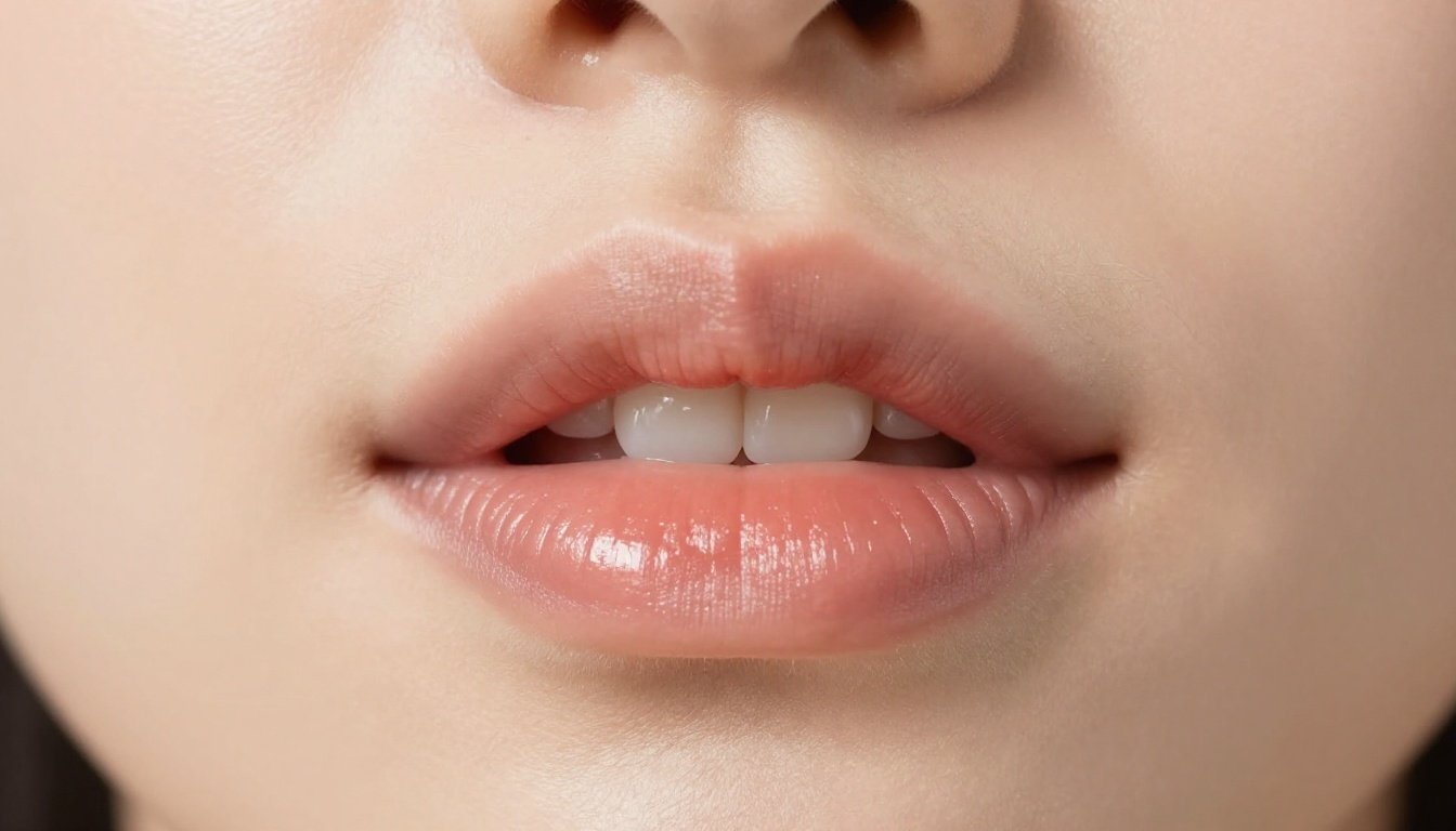Νεανικά χείλη με απαλή υφή και φυσική λάμψη.