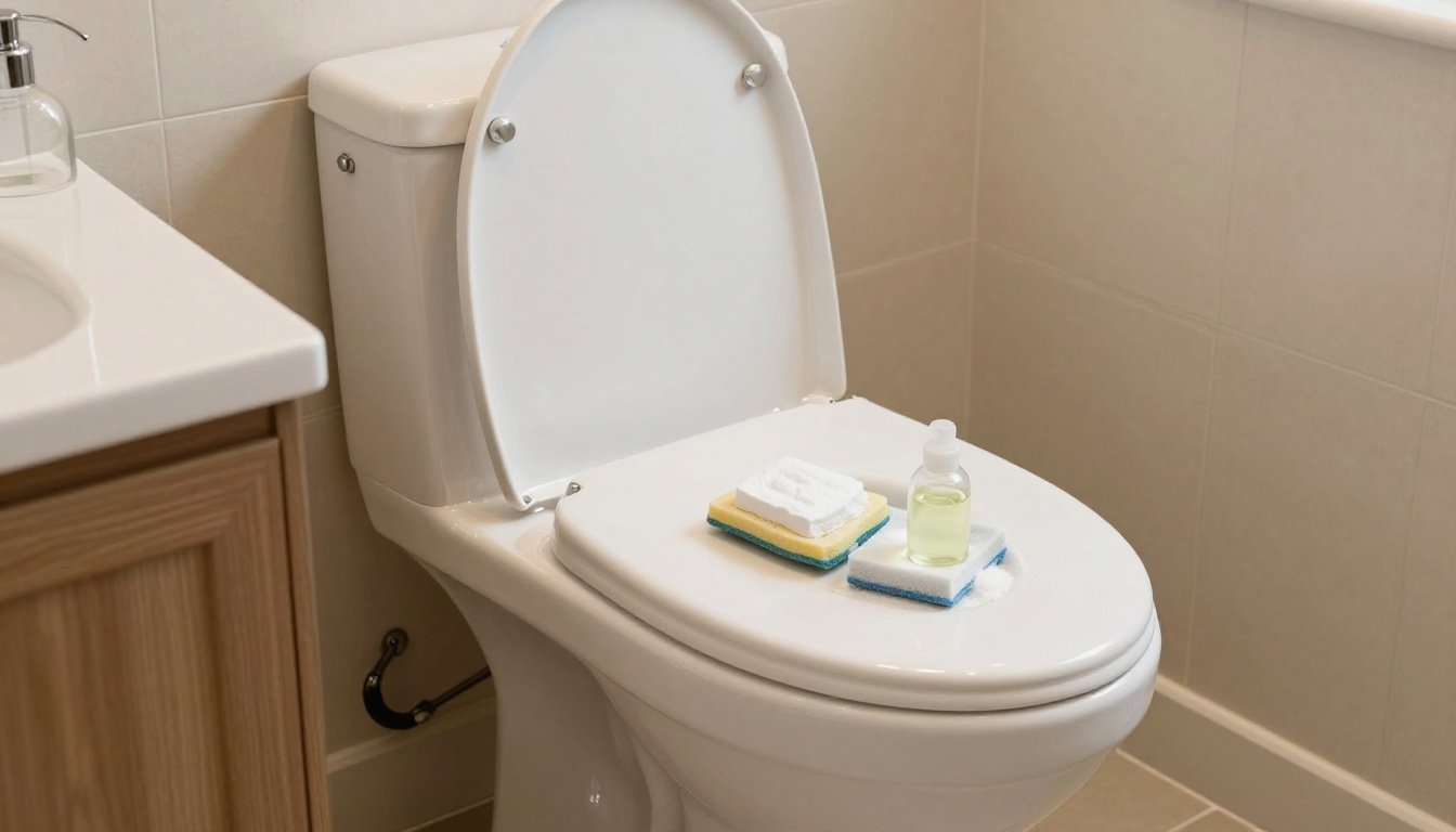 Πεντακάθαρη τουαλέτα με φυσικά καθαριστικά υλικά.