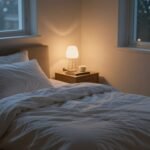 Μια ήρεμη σκηνή υπνοδωματίου που προάγει την ηρεμία και την χαλάρωση.