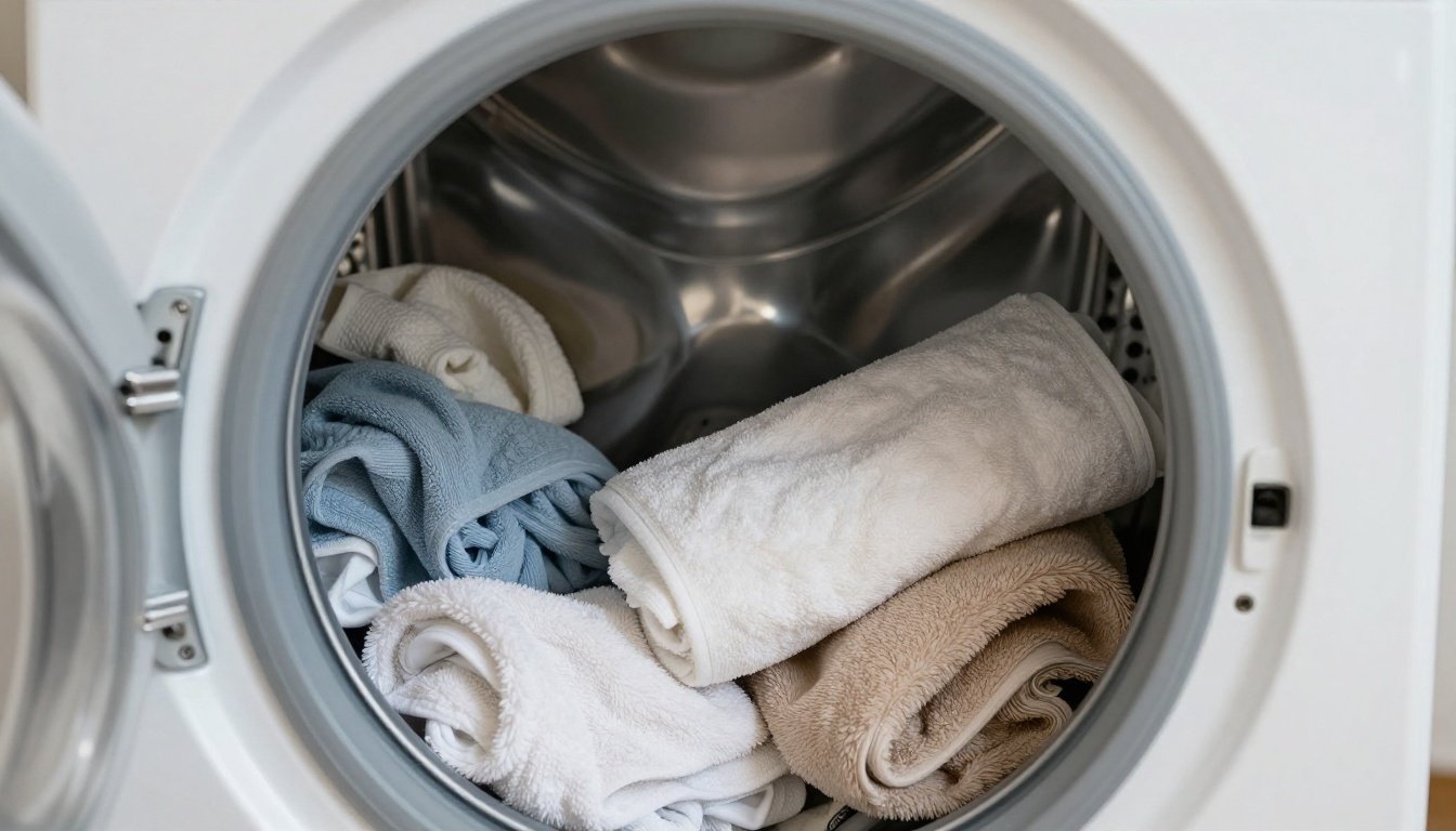 Πλύσιμο ρούχων και χαλιών στο πλυντήριο.