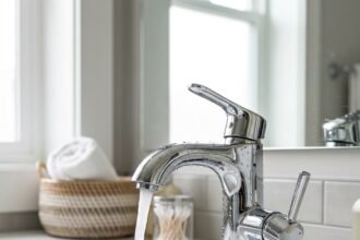 cleaning faucet featured - Το απλό υλικό της κουζίνας που εξαφανίζει τα άλατα από τις βρύσες χωρίς τρίψιμο