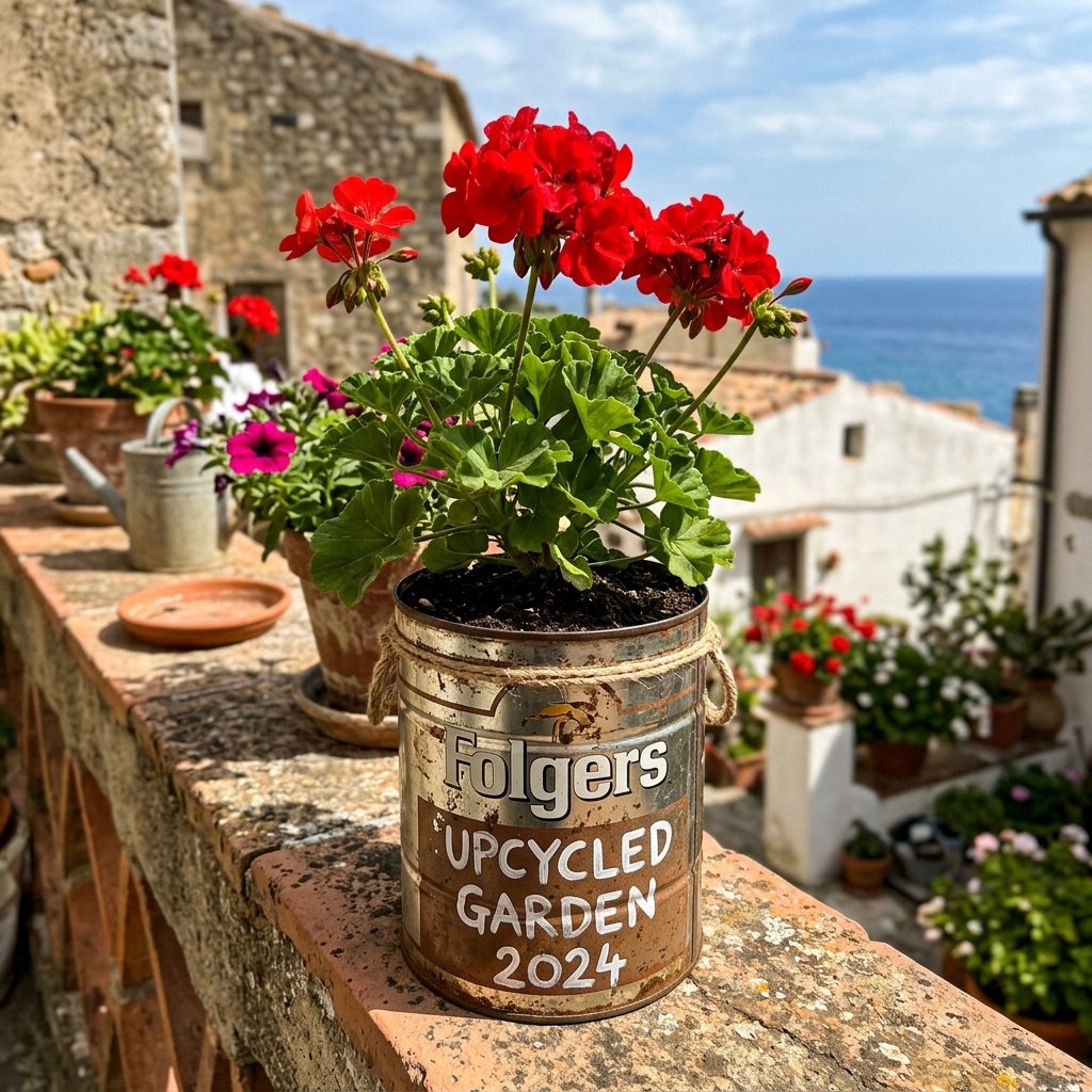 diy finished pot 1782078821377 - Μην πετάς τα τενεκεδάκια του καφέ: Πώς να τα μετατρέψεις σε ρετρό γλαστράκια