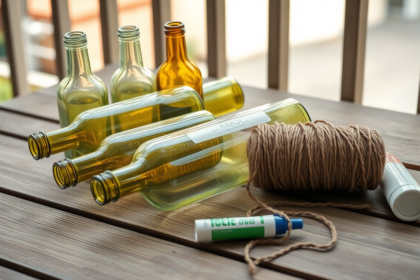 diy glass bottles feat - Παλιά γυάλινα μπουκάλια από κρασί; Μην τα πετάξετε! Δείτε πώς θα τα κάνετε υπέροχα vintage φαναράκια για το μπαλκόνι