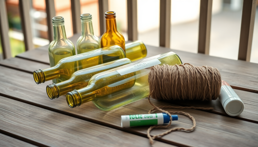 diy glass bottles feat - Παλιά γυάλινα μπουκάλια από κρασί; Μην τα πετάξετε! Δείτε πώς θα τα κάνετε υπέροχα vintage φαναράκια για το μπαλκόνι