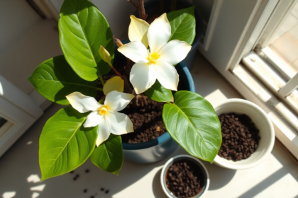 gardenia feat - Κιτρινίζουν τα φύλλα της γαρδένιας; Το παλιό κόλπο με 1 υλικό από την κουζίνα που την κάνει ξανά καταπράσινη