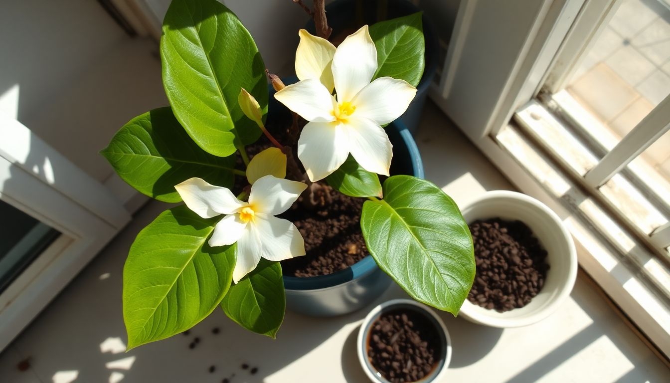 gardenia feat - Κιτρινίζουν τα φύλλα της γαρδένιας; Το παλιό κόλπο με 1 υλικό από την κουζίνα που την κάνει ξανά καταπράσινη