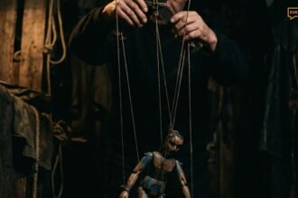 Puppet strings controller abstract conceptual photo