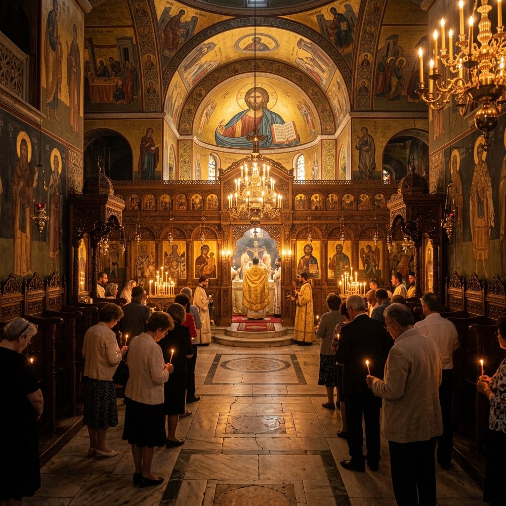 orthodox liturgy standing inline - Η κρυφή σημασία πίσω από τις στιγμές που σηκωνόμαστε όρθιοι στη Θεία Λειτουργία