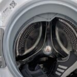 Clean open front load washing machine details