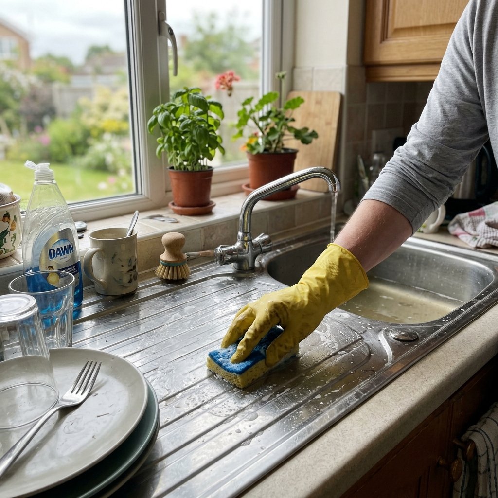 wiping sink 1782070738790 - Πώς να κάνετε τον νεροχύτη της κουζίνας να μοσχοβολάει με 2 φυσικά υλικά