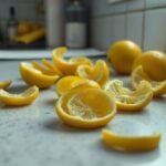Λεμόνια κομμένα στον πάγκο της κουζίνας