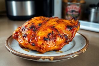 Ζουμερό κοτόπουλο στο Air Fryer σε ρουστίκ πιάτο