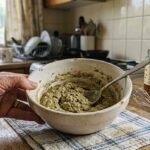 Φυσικό μείγμα προσώπου σε μπολ στην κουζίνα
