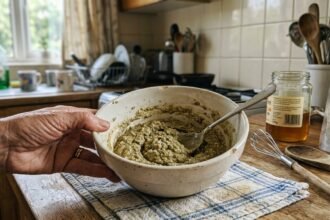 Φυσικό μείγμα προσώπου σε μπολ στην κουζίνα