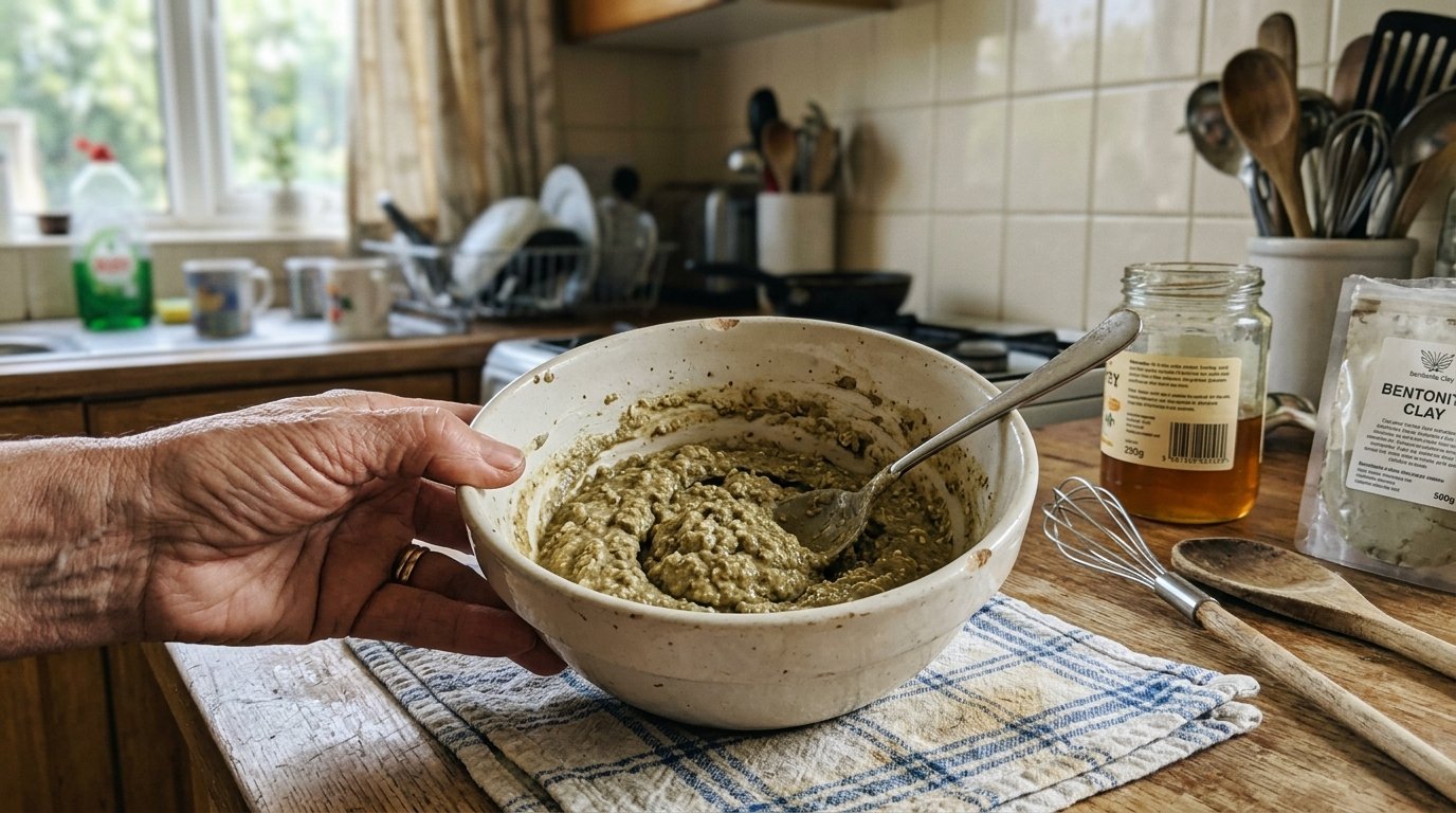 Φυσικό μείγμα προσώπου σε μπολ στην κουζίνα
