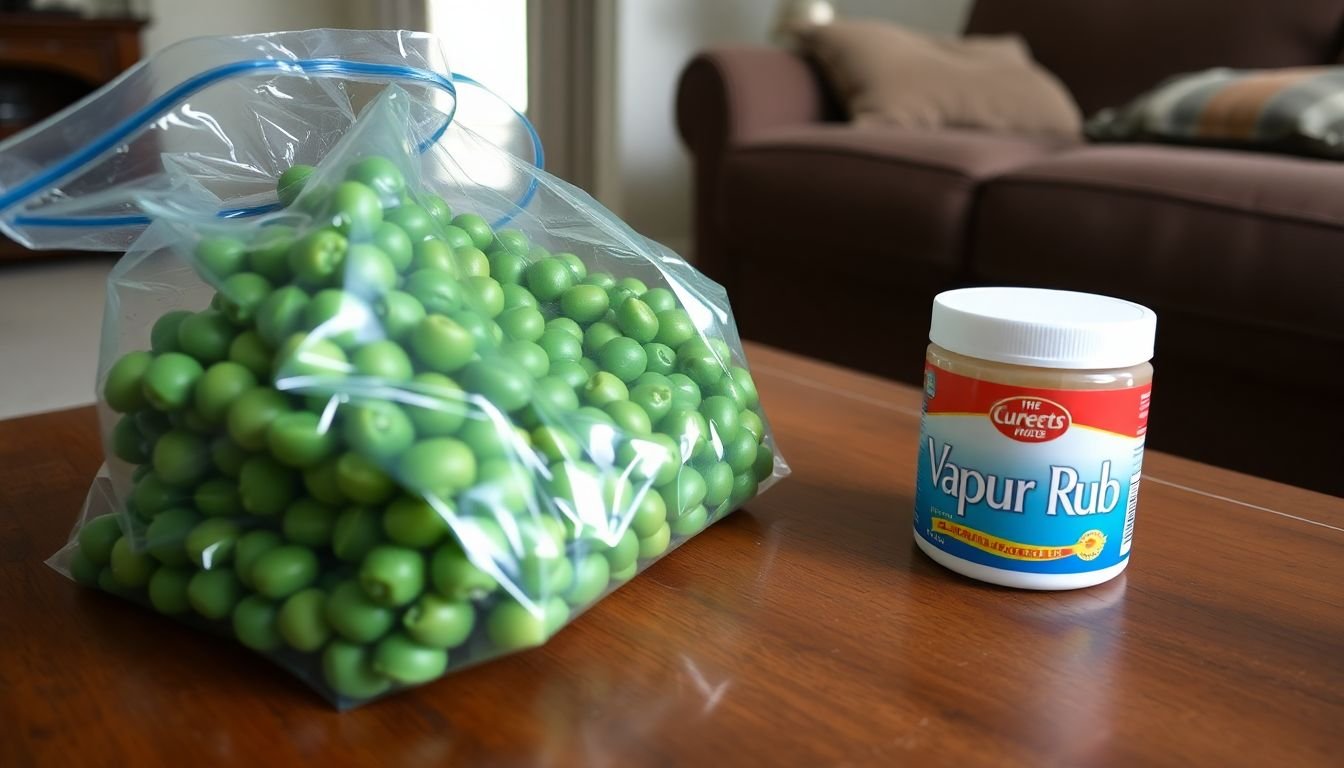 Μια σακούλα με κατεψυγμένο αρακά και λίγο Vicks VapoRub στο τραπεζάκι του σαλονιού είναι χρήσιμα εφόδια