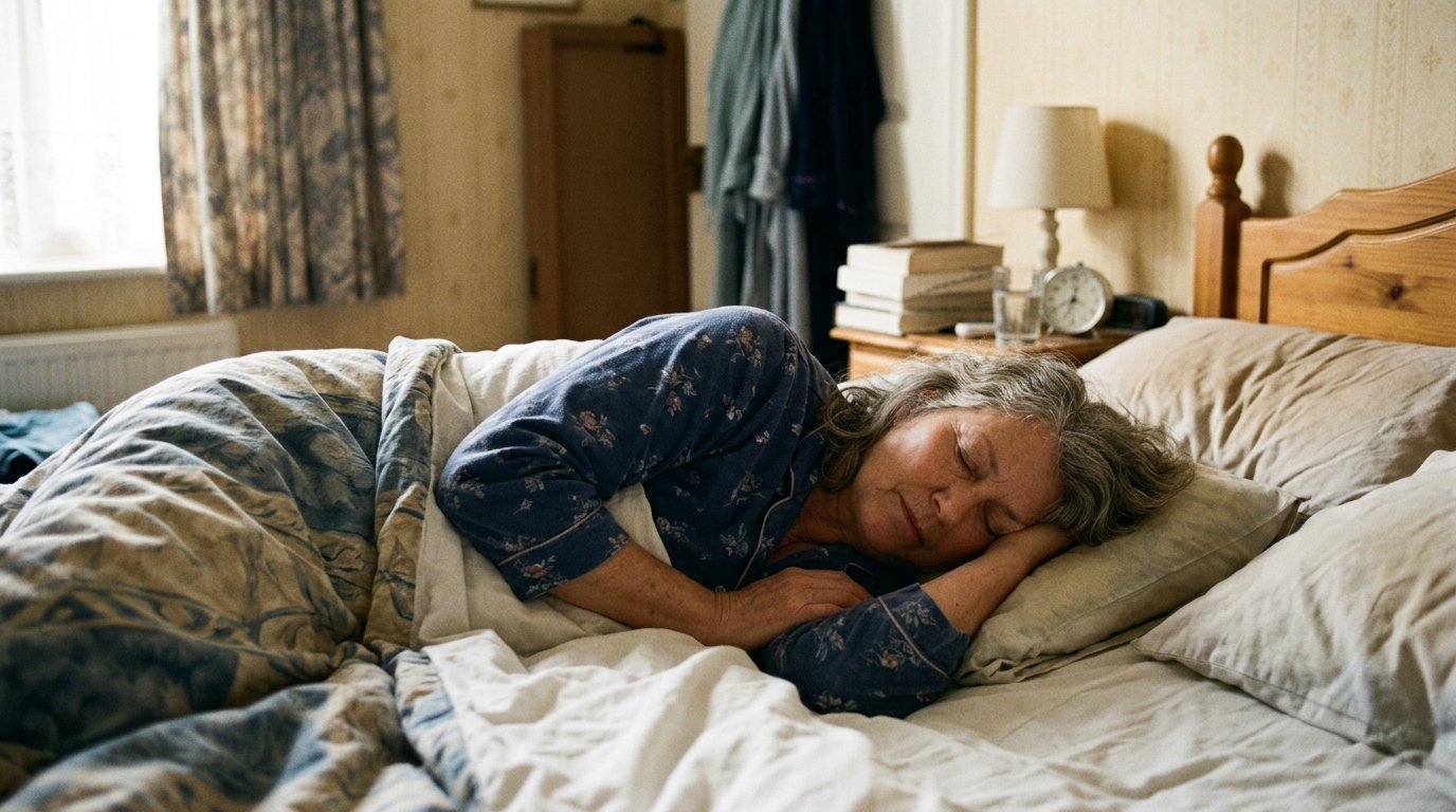 Ηλικιωμένη γυναίκα κοιμάται γαλήνια στο πλάι