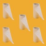white tissue paper roll on blue background