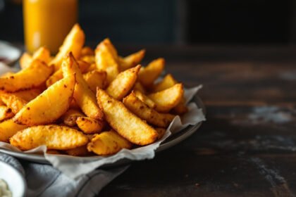 Τραγανές πατάτες στο Air Fryer έτοιμες για σερβίρισμα